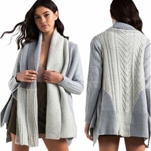 FATE Womens Please Yourself Draped Open Cardigan Medium Sweater Rabbit Hair